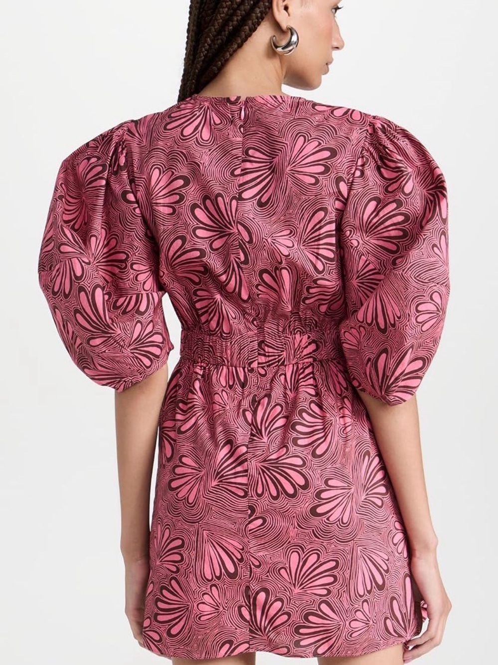 RHODE Pink and Brown Retro Swirl Mini Dress - Picture 2 of 7